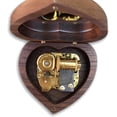 thumbnail image 3 of BinkeGG Play (Row Row Row Your Boat) Walnut Wooden Heart Shape Music Box with Sankyo Musical Movement (65 Tunes Option), 3 of 8