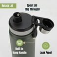 thumbnail image 6 of Water Bottle Sport, Insulated Water Bottle with Spout, 22 oz Stainless Steel Hot Cold Cup with Sport Top, Ozizo Thermos Double Wall, Leakproof Flip Top Lid, 6 of 7