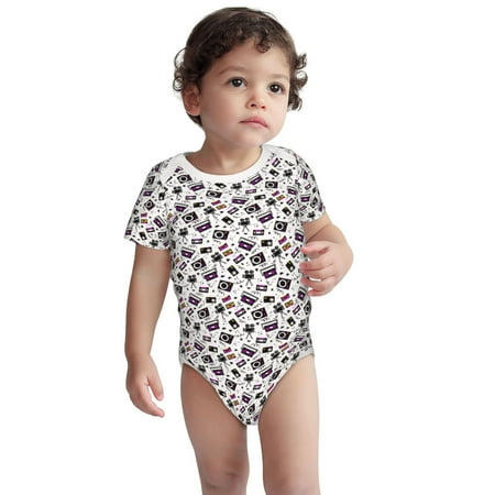 

Kdxio Music Player Pattern Unisex Baby Cotton Short Sleeve Bodysuits-12 Months