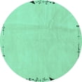 thumbnail image 1 of Ahgly Company Indoor Round Solid Turquoise Blue Modern Area Rugs, 6' Round, 1 of 4