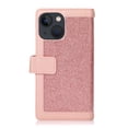 thumbnail image 3 of Feishell Sparkle Case For iPhone 15 Plus, Women Wallet with Card Holder, Glitter Bling Flip PU Leather Magnetic Kickstand Zipper Purse Case Wrist Strap For iPhone 15 Plus, pink, 3 of 9