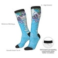 thumbnail image 4 of Honeii Hanging Orchids Floral Blue Print Long Socks,Novelty Design Socks Gift for Men and Women,Crew Socks,Calf Socks, 4 of 6