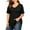 Black, variant on JYLFC Womens Plus Size T-shirts V Neck Short Sleeve Tee Summer Shirts, Green 2XL