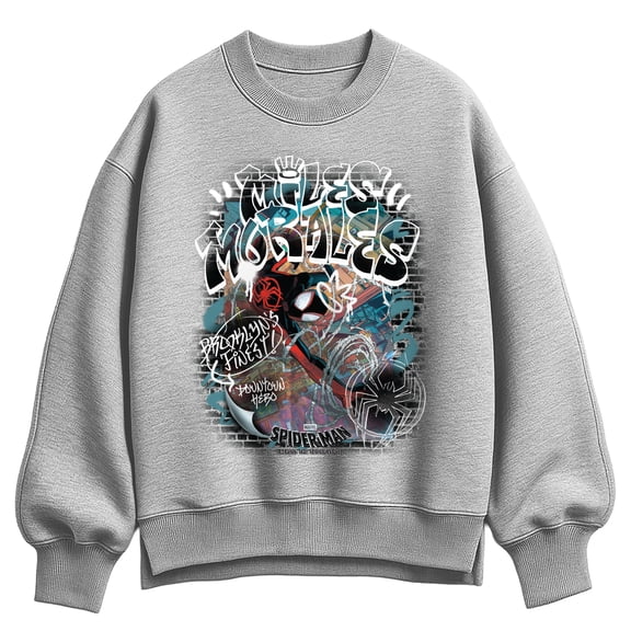 Marvel - Miles Morales Graffiti Cover - Women's Oversized Fleece Crew Sweatshirt
