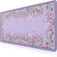 thumbnail image 1 of Mouse Pad iCasso - Alfombrilla de escritorio (tamaño grande, 90 x 40 cm), diseño floral, color morado, 1 of 7