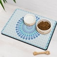 thumbnail image 3 of Boho Retro Floral Pet Feeding Mat-Abstract Art Absorbent Pet Placemat for Food and Water Bowl, with Waterproof Rubber Backing, Quick Dry Water Dispenser Mat for Dog and Cat (16"x24"), 3 of 7