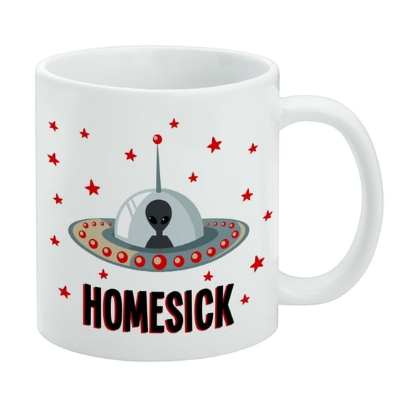 Homesick UFO Alien Funny White Mug