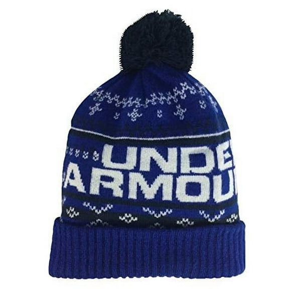 Under Armour Men's Retro Pom 3.0, Knit Cap Hat Blue/White OSFA 1318515-400