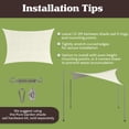 thumbnail image 5 of Pure Garden 10x13ft Sun Shade Sail – UV-Blocking Outdoor Canopy with D-Rings & Ropes, Beige, 5 of 8