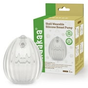 HAAKAA Shell Wearable Hands-Free Manual Breast Pump/Milk Collector – Medical-Grade Silicone – Compact, Portable & Discreet – Leak-Proof Valve 4 oz 1PK