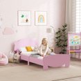 thumbnail image 2 of Qaba Cadre de Lit Simple pour Enfants, Lit Plateforme pour Tout-Petit en Forme d'Ours, Rose, 2 of 10