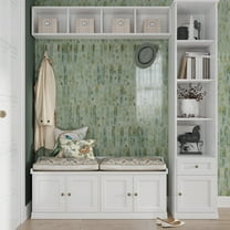 Festa 1.7 in. x 9.6 in. Glossy Green Ceramic Picket Wall and Floor Tile (2.37 sq. ft./case) (23-pack)