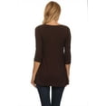 thumbnail image 4 of Women's Solid Basic Casual Side Button Trim Round Neck Blouse Shirt Tunic Top, 4 of 5