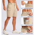 thumbnail image 3 of Pantalones cortos G Gradual para hombre, casuales, ligeros, de secado rápido, color caqui, 3 of 7