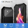 thumbnail image 3 of for iPhone 15 Case Heavy Duty Protection with Built in Lens Screen Protector Rugged Stand 360 Full Body Military Grade Metal Bumper Phone Cases Men  2023 6.1 inch Black, 3 of 6