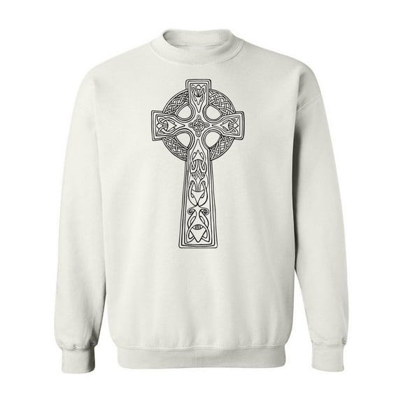 Ancient Celtic Cross Impression Sweatshirt Men -Image by Shutterstock, Male x-Large