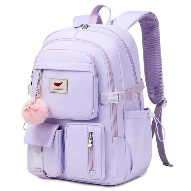 Mochila para portátil LXYGD de 15,6 pulgadas para niños de primaria y secundaria, color morado