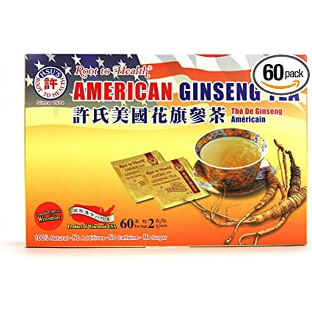 Hsu's Ginseng American Ginseng Tea, 60ct Cultivated American
