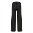 thumbnail image 4 of Pants for Men Relaxed Fit Cotton Linen Trousers Mens Oversized Summer Beach Pants Casual Straight Loose Fit Pockets Black M, 4 of 5