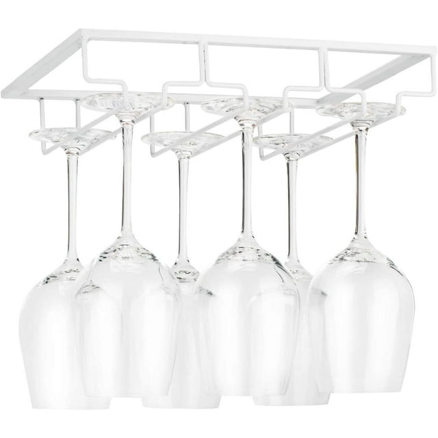 Wine Glass Rack - Under Cabinet Stemware Wine Glass Holder Glasses Storage Hanger Metal Organizer For Bar Kitchen