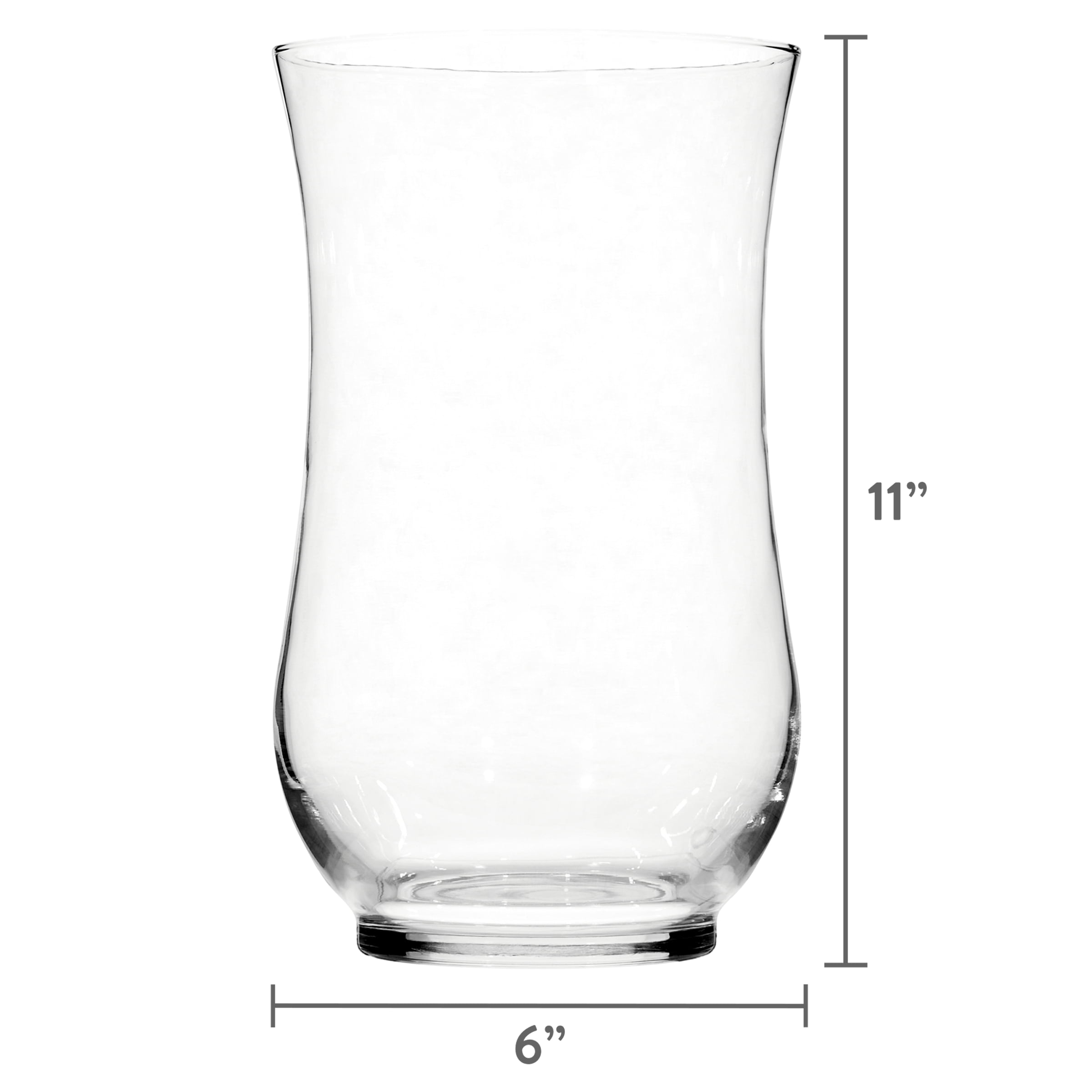 (2 pack) Mainstays Curved Clear Glass Hurricane Pillar Candle Holder, 11 in