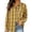 *Yellow, variant on ClodeEU Women's Collared Button Down Long Sleeve Plaid Shirt,Casual Shacket with Chest Pocket ,Women's Plus L