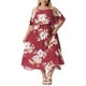 thumbnail image 1 of Vestido Maxi Casual de Playa para Mujer Plus Size con Cuello Cuadrado, Tirantes Ajustables y Mangas Frías de Flores Agnes Orinda 4X Rojo, 1 of 5