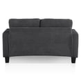 thumbnail image 4 of Furniture of America Fayen Modern Small Space Chenille Fabric Loveseat with Pillow, Dark Gray, 4 of 14