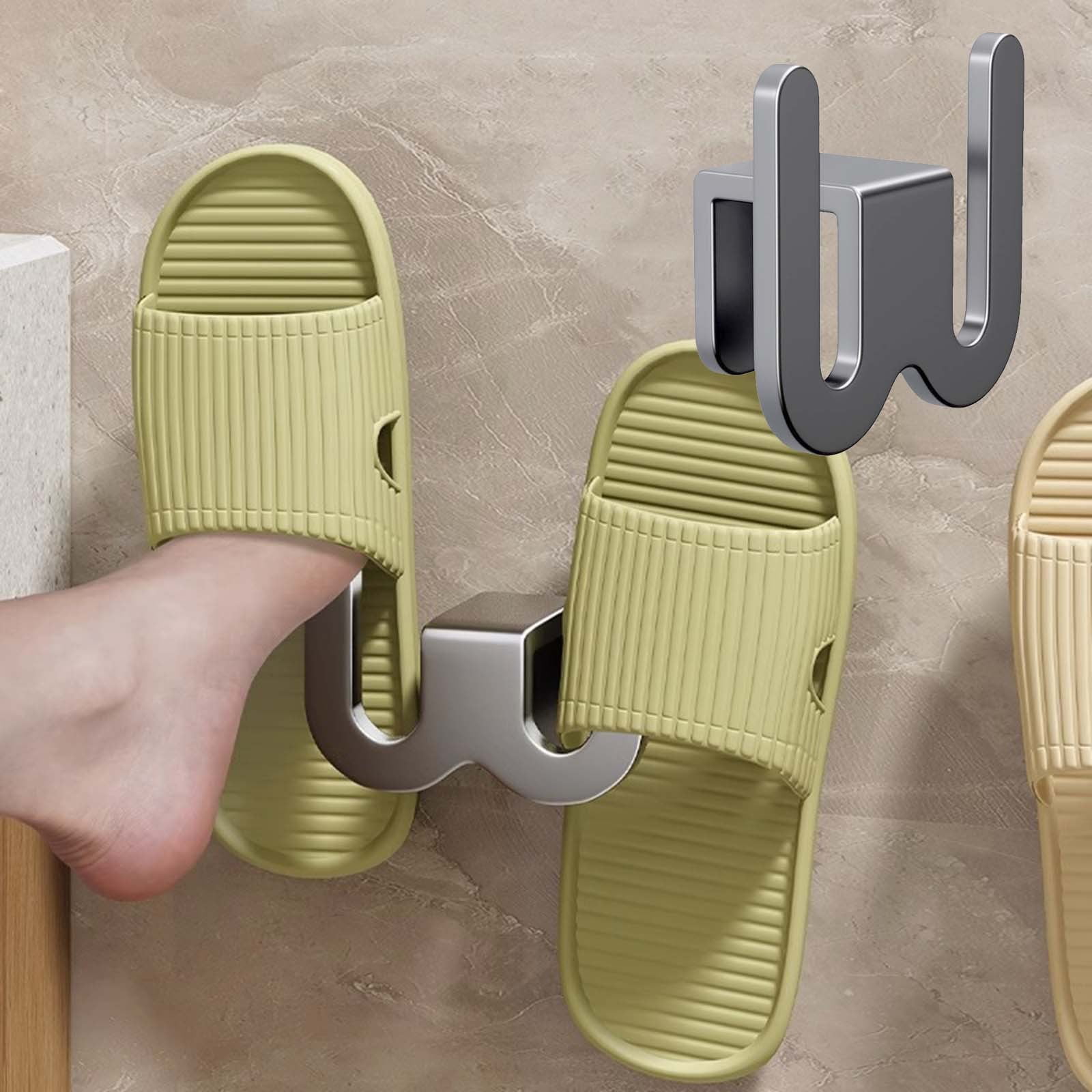 Amzcrzy Clothing & Wardrobe Storage, Ml Slippers Organizer Wall Hanging Without Drilling Self Adhesive Shoe Rack For Door Closet Bathroom Kitchen shoe rack