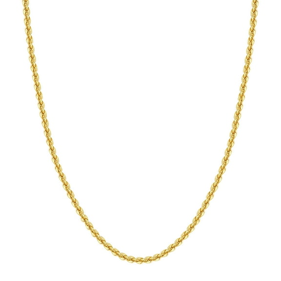 Honey Crush Real 14K Yellow Gold Polished Light Rope Chain 4mm 24in