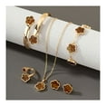 thumbnail image 2 of ZenCart 5Pcs/Set Women Jewelry Set Lucky Flower Decor Sparkling Rhinestones Necklace Bracelet Bangle Earrings Ring Set Fashion Jewelry, 2 of 8