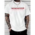 thumbnail image 2 of 180g Pure Cotton Mens Casual Fashion Short Sleeve T Shirt with Winchester Repeating Print Lightweight 180gsm Regular Fit Round Neck Stretchy Summer Tee for Casual Attire Gifts Everyday, 2 of 21