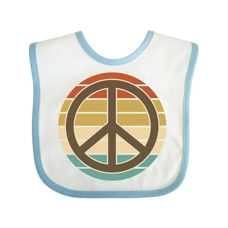 

Inktastic Retro Peace Sign Sunset Gift Baby Boy or Baby Girl Bib