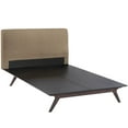 thumbnail image 3 of Modern Urban Contemporary 2 pcs Queen Size Bedroom Set, Brown Fabric Wood, 3 of 7