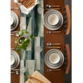 thumbnail image 2 of Sage Green Geometric Table Runner 108 Inches, Vintage Teal Modern Abstract Art Bed Runner Dresser Scarves Tabletop for Indoor Outdoor Parties/Ceremony/Banquet, 13"x 108", 2 of 8
