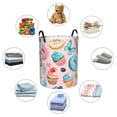 thumbnail image 6 of Balery Cupcakes and Donuts Round Laundry Basket with Handles Waterproof Freestanding Laundry Hamper for Clothes Toys in the Dorm and Family-Medium, 6 of 8