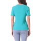thumbnail image 3 of Camiseta de mujer INSPIRE CHIC de cuello redondo, manga corta, básica y texturizada, color azul lago, 3 of 6