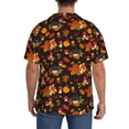 thumbnail image 3 of Honeii Autumn Hedgehog and Fox Cute for Men's Short-Sleeved Button-Up Collared Shirt Featuring A Pocket, Perfect for Beach Vacations, And Travel Adventures.-Large, 3 of 5