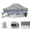 thumbnail image 3 of 14-16Ft 3 Layer Boat Cover Waterproof Heavy Duty Grey PEVA Cotton Lining Up to 90 inch, 3 of 5