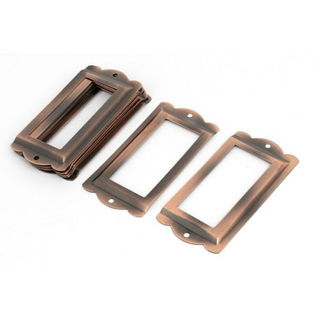 Box Drawer Cabinet Card Tag Label Holders Frames Copper Tone 85mm