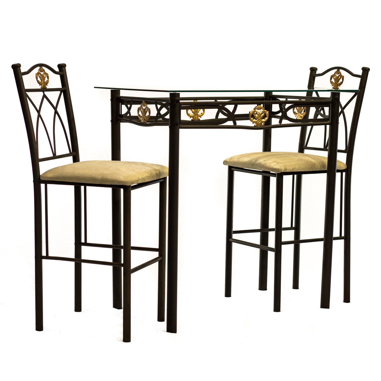 Home Source Crown Bronzed Counter Height 3 Piece Bistro Set - image 4 of 10
