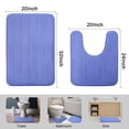 thumbnail image 3 of Unique Bargains 2-Pack Memory Foam Non-slip Washable Bath Toilet Pads Mats Rug Blue 32"x20", 3 of 8