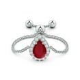 thumbnail image 2 of ANGARA Natural Pear-Shaped Ruby Halo Bolo Ring in 14K White Gold for Women (Size-6x4mm) | July Birthstone, Birthday, Anniversary, Jewelry Gift for Women | Natural Ruby Ring, 2 of 8