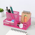thumbnail image 7 of Metal Mesh Desk Organizer with 3 Compartments for Pens, Office Supplies, and Cellphone, 7 of 7