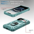 thumbnail image 3 of ELEHOLD Rugged Case for iPhone 16e 2025,Heavy Duty Hybrid Camera Lens Protector 360° Rotation Ring Holder Card Slot Kickstand Function Anti-Slip Shockproof Case,Green, 3 of 9