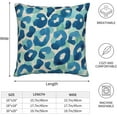 thumbnail image 3 of Leopard Pillow Covers 18 x 18 Set of 2 Blue Green Decorative Throw Pillow Cover Animal Skin Linen Outdoor Pillowcases Farmhouse Home Decor for Couch Bed Sofa, -P0424-PC006, 3 of 6