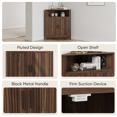 thumbnail image 7 of Smuxee Farmhouse Corner Bathroom Storage Cabinet, Freestanding Triangle Linen Organizer Cabinet with Barn Doors & Adjustable Shelves for Laundry Room,Walnut, 7 of 7
