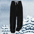 thumbnail image 5 of Mepaouo Womens Plush Warm Pajama Pants Fluffy Soft Fleece Sleep Pant Lounge Pj Bottoms(Black,5XL), 5 of 5
