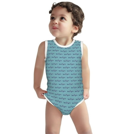 

Vsdgher Party Shark Cute Print Baby Unisex Baby Cotton Sleeveless Bodysuits Soft and velvety comfortable and breathable