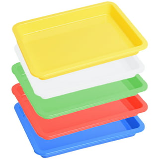 Plastic Art Trays Art and Craft Tray Plastic Tray,5 Pieces Stackable  Activity Tray Crafts Organizer Tray Serving Tray Jewelry Tray for DIY  Projects